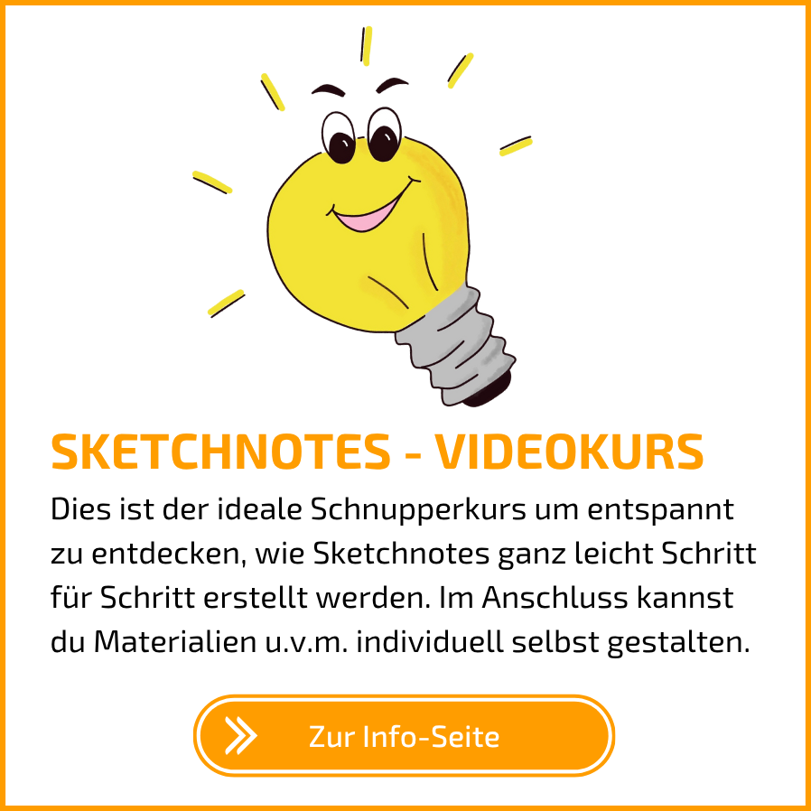 Sketchnote-Videokurs für Anfänger ideal für Lerncoaching, Lerntherapie und Schule